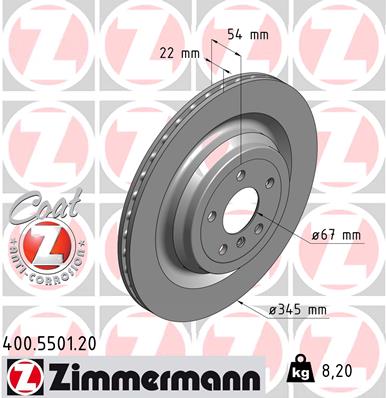 Tarcza hamulcowa ZIMMERMANN 400.5501.20