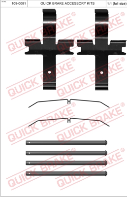 Zestaw akcesoriów montażowych  klocków hamulcowych QUICK BRAKE 109-0081
