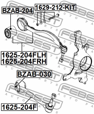 Tuleja wahacza FEBEST BZAB-204