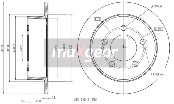Tarcza hamulcowa MAXGEAR 19-3199
