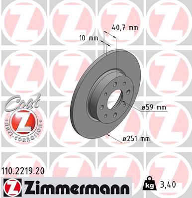 Tarcza hamulcowa ZIMMERMANN 110.2219.20