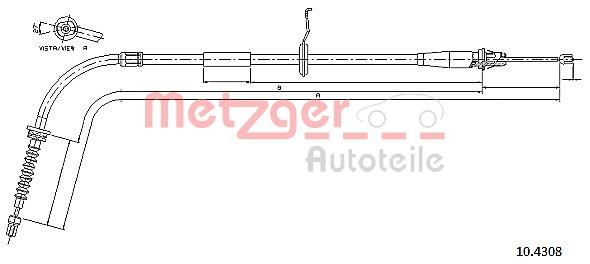 Linka hamulca ręcznego METZGER 10.4308