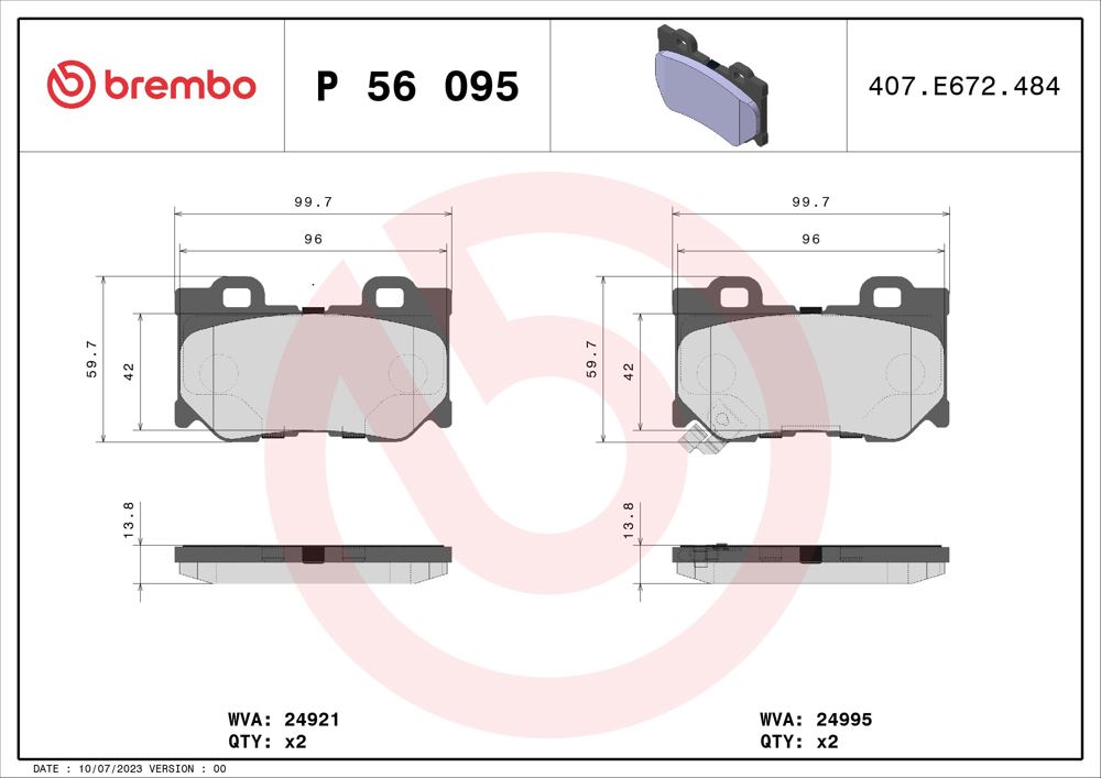 Klocki hamulcowe BREMBO P 56 095