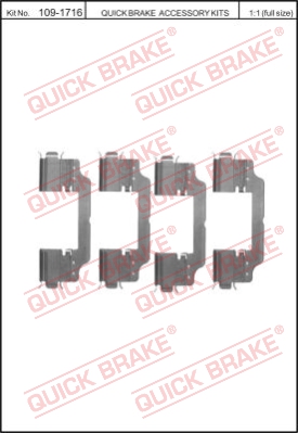 Zestaw akcesoriów montażowych  klocków hamulcowych QUICK BRAKE 109-1716