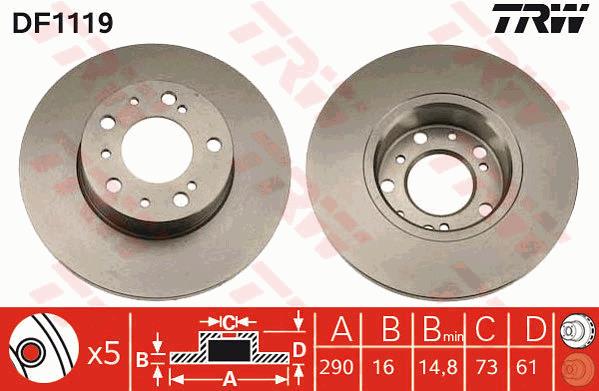 Tarcza hamulcowa TRW DF1119