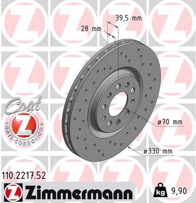 Tarcza hamulcowa ZIMMERMANN 110.2217.52