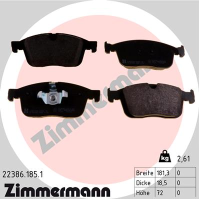 Klocki hamulcowe ZIMMERMANN 22386.185.1