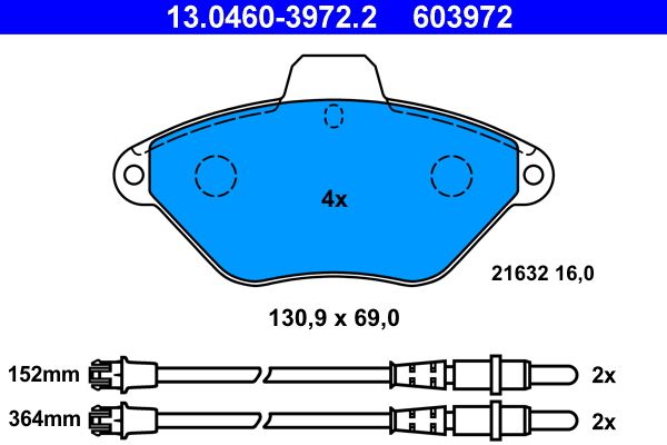 Klocki hamulcowe ATE 13.0460-3972.2