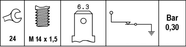 Czujnik ciśnienia oleju HELLA 6ZL 003 259-171