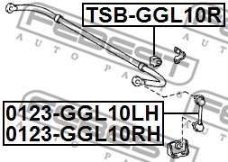 Guma stabilizatora FEBEST TSB-GGL10R