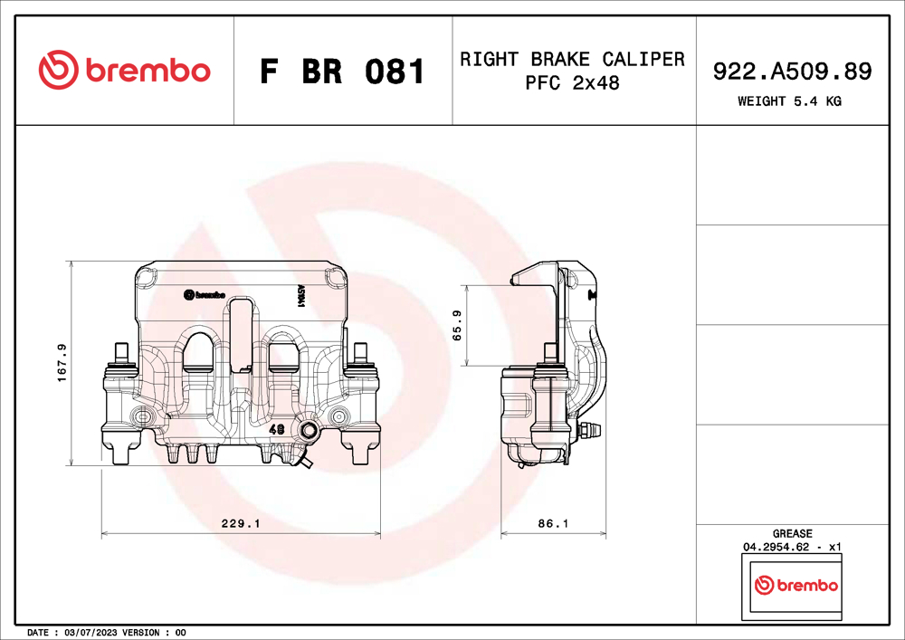 Zacisk hamulca BREMBO F BR 081