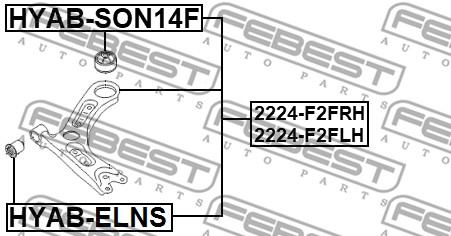 Wahacz zawieszenia koła FEBEST 2224-F2FRH