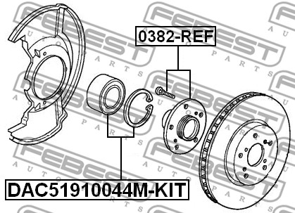 Łożysko koła FEBEST DAC51910044M-KIT