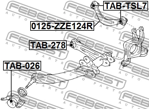 Wahacz zawieszenia koła FEBEST 0125-ZZE124R