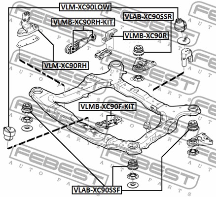 Poduszka silnika FEBEST VLMB-XC90F-KIT