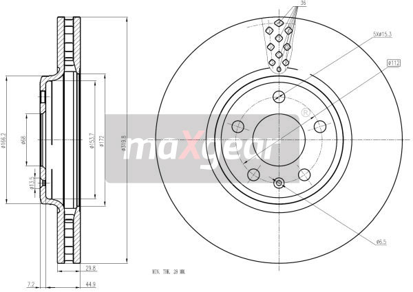 Tarcza hamulcowa MAXGEAR 19-2447