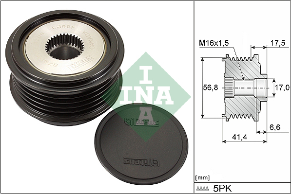 Sprzęgło alternatora INA 535 0071 30