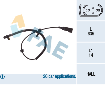 Czujnik ABS FAE 78035