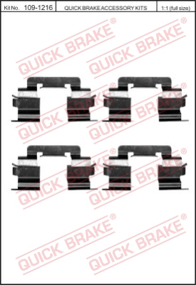 Zestaw akcesoriów montażowych  klocków hamulcowych QUICK BRAKE 109-1216