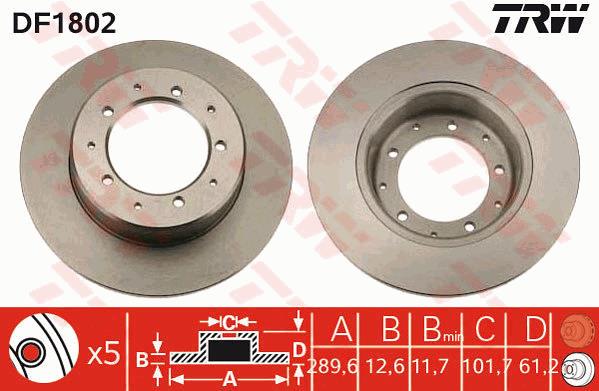 Tarcza hamulcowa TRW DF1802