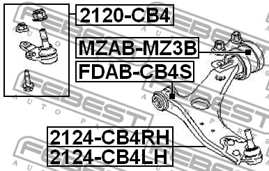 Wahacz zawieszenia koła FEBEST 2124-CB4RH
