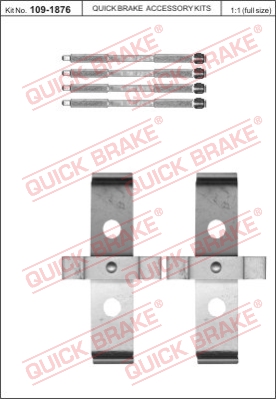 Zestaw akcesoriów montażowych  klocków hamulcowych QUICK BRAKE 109-1876