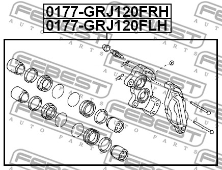 Zacisk hamulca FEBEST 0177-GRJ120FLH