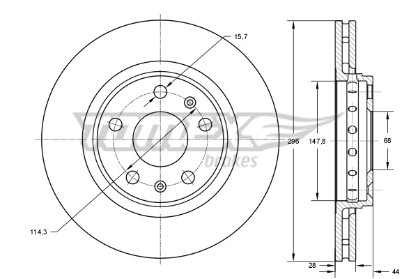 Tarcza hamulcowa TOMEX BRAKES TX 73-45