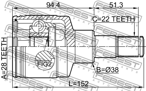 Przegub FEBEST 0711-RM415LH