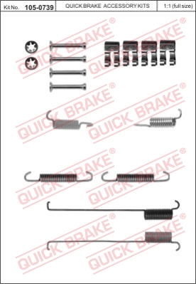 Zestaw dodatków do szczęk hamulcowych QUICK BRAKE 105-0739
