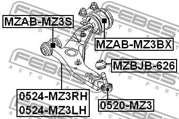 Tuleja wahacza FEBEST MZAB-MZ3BX