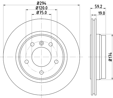 Tarcza hamulcowa HELLA 8DD 355 127-401