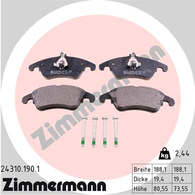 Klocki hamulcowe ZIMMERMANN 24310.190.1
