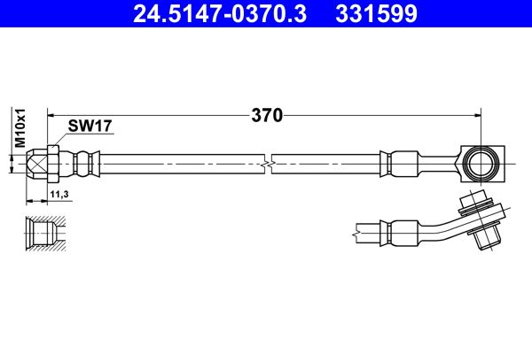 Przewód hamulcowy elastyczny ATE 24.5147-0370.3