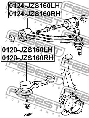 Wahacz zawieszenia koła FEBEST 0124-JZS160RH