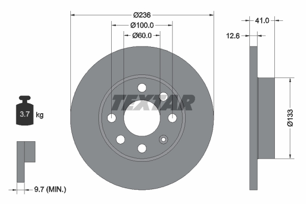 Tarcza hamulcowa TEXTAR 92020903