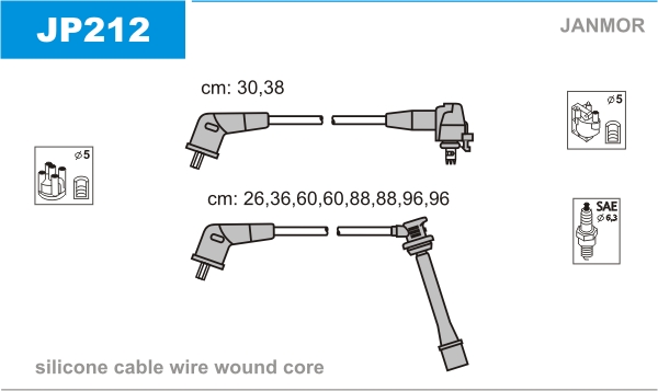 Przewody zapłonowe JANMOR JP212