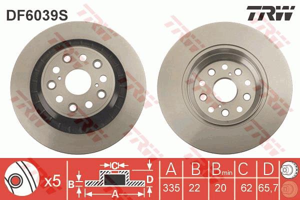 Tarcza hamulcowa TRW DF6039S