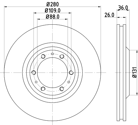 Tarcza hamulcowa HELLA 8DD 355 106-001