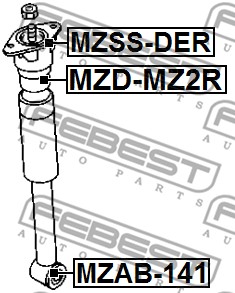 Dystans gumowy FEBEST MZD-MZ2R