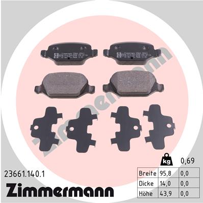 Klocki hamulcowe ZIMMERMANN 23661.140.1