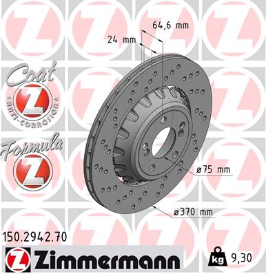 Tarcza hamulcowa ZIMMERMANN 150.2942.70