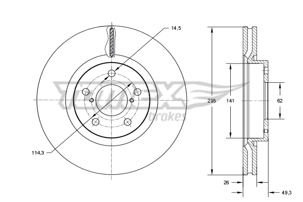 Tarcza hamulcowa TOMEX BRAKES TX 73-23