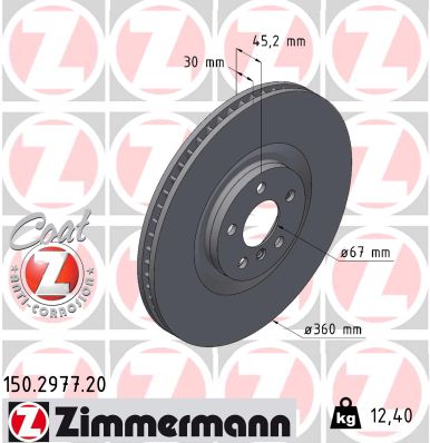 Tarcza hamulcowa ZIMMERMANN 150.2977.20