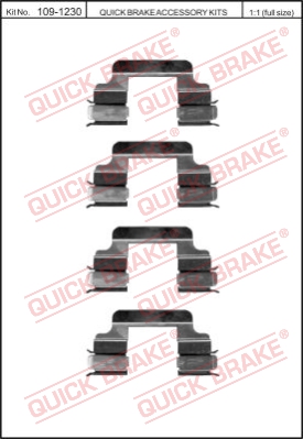 Zestaw akcesoriów montażowych  klocków hamulcowych QUICK BRAKE 109-1230
