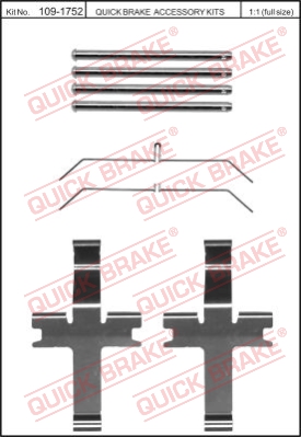 Zestaw akcesoriów montażowych  klocków hamulcowych QUICK BRAKE 109-1752