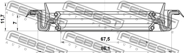 Pierścień uszczelniający piasty koła FEBEST 95TCS-69860712X