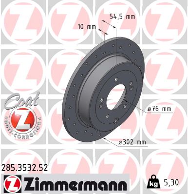 Tarcza hamulcowa ZIMMERMANN 285.3532.52