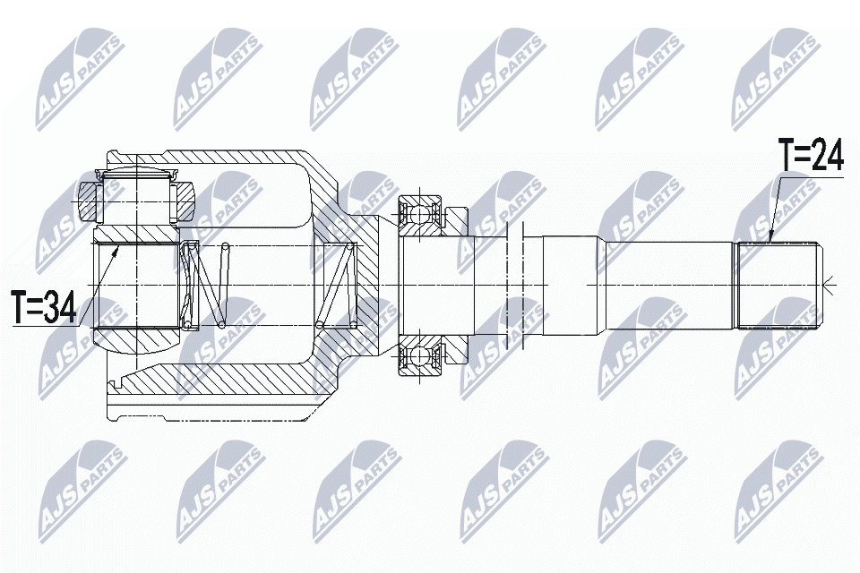 Zestaw przegubu, wał napędowy NTY NPW-CT-106