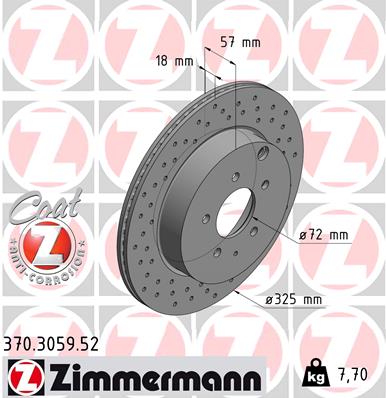 Tarcza hamulcowa ZIMMERMANN 370.3059.52